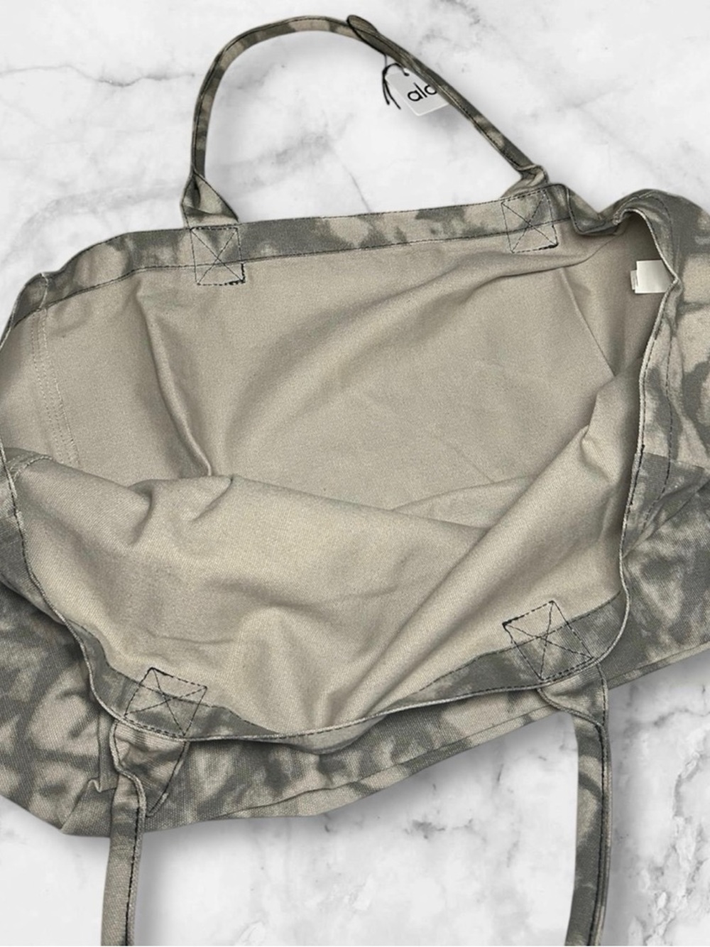 Alo Gray Camouflage Canvas Tote Bag - Picture 2 of 3